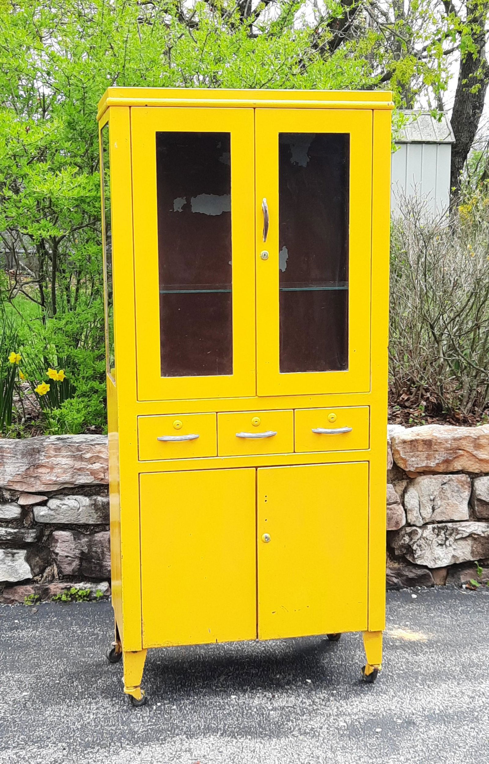 Tall Painted Vintage Medicine Cabinet (1 of 4)