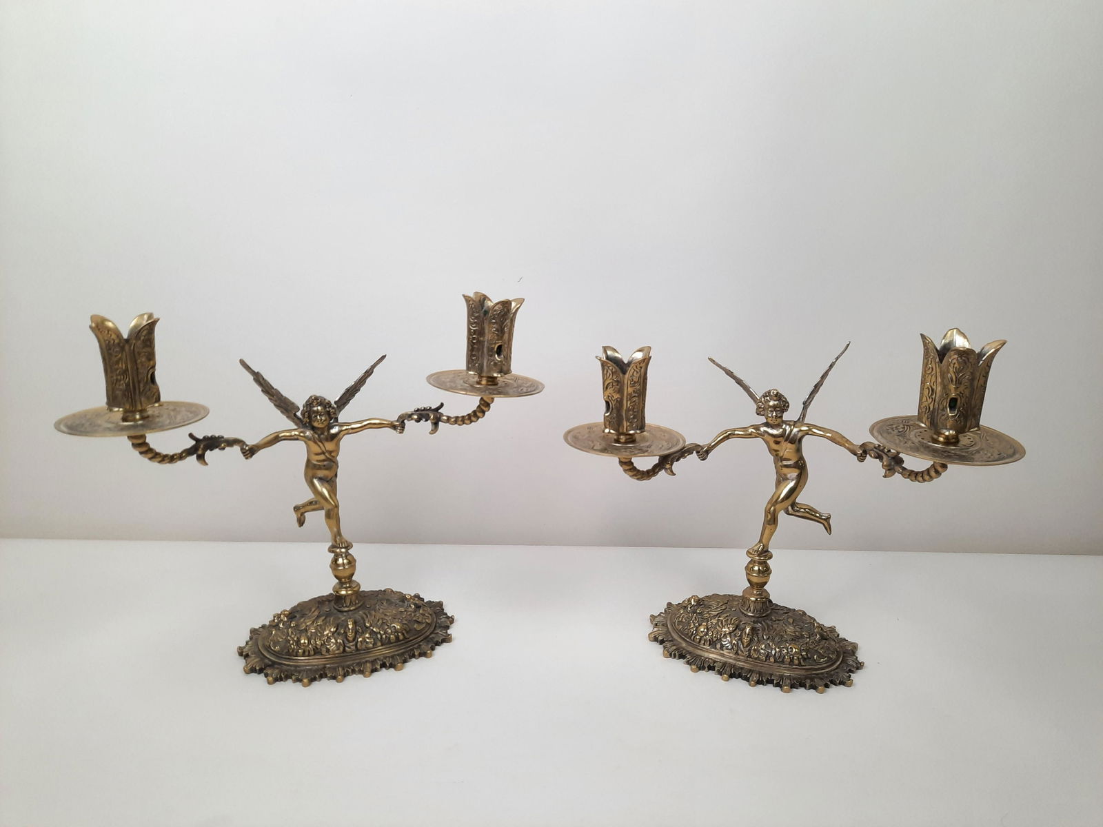 2 Brass Angel Candle Holders (1 of 3)