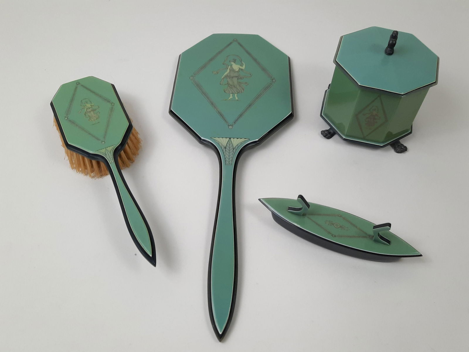 4 Pc Celluloid Dresser Set (1 of 4)