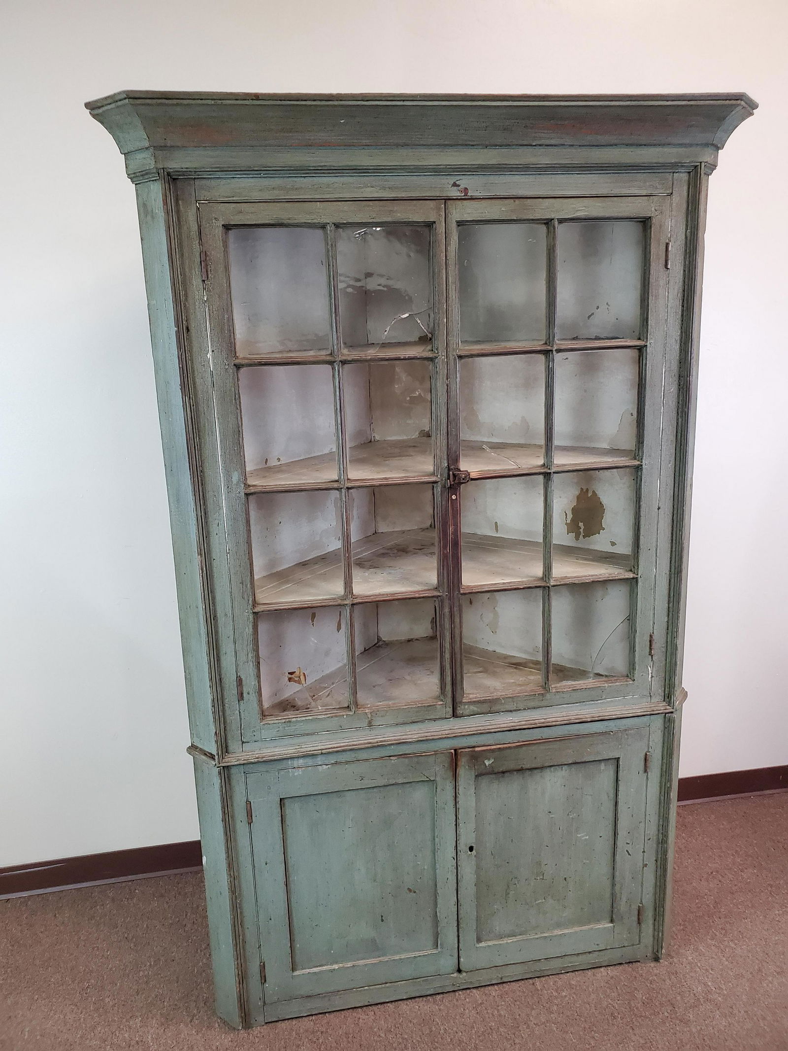 Primitive Painted Corner Cupboard (1 of 14)