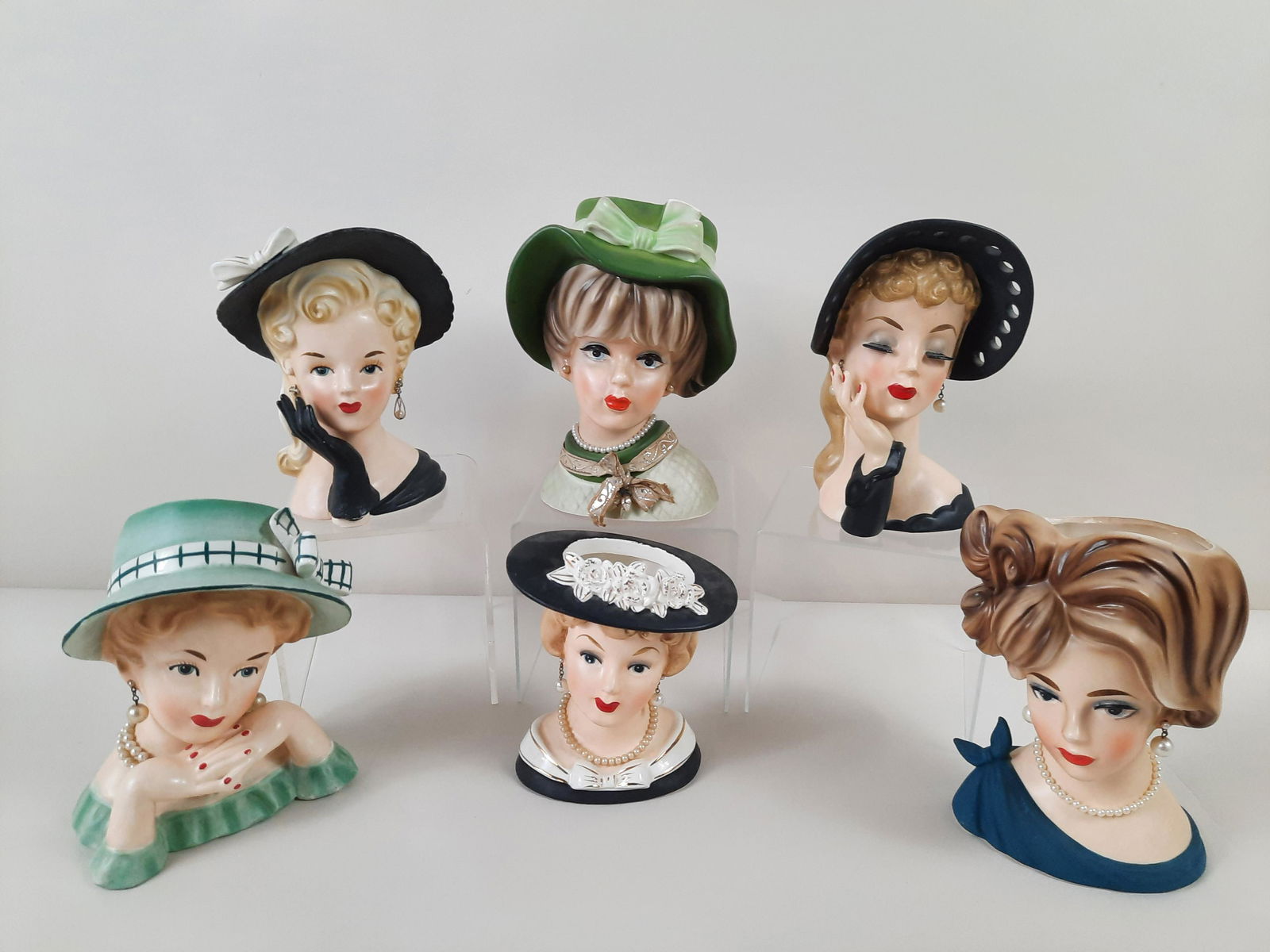 6 Head Vases incl Napcoware (1 of 7)