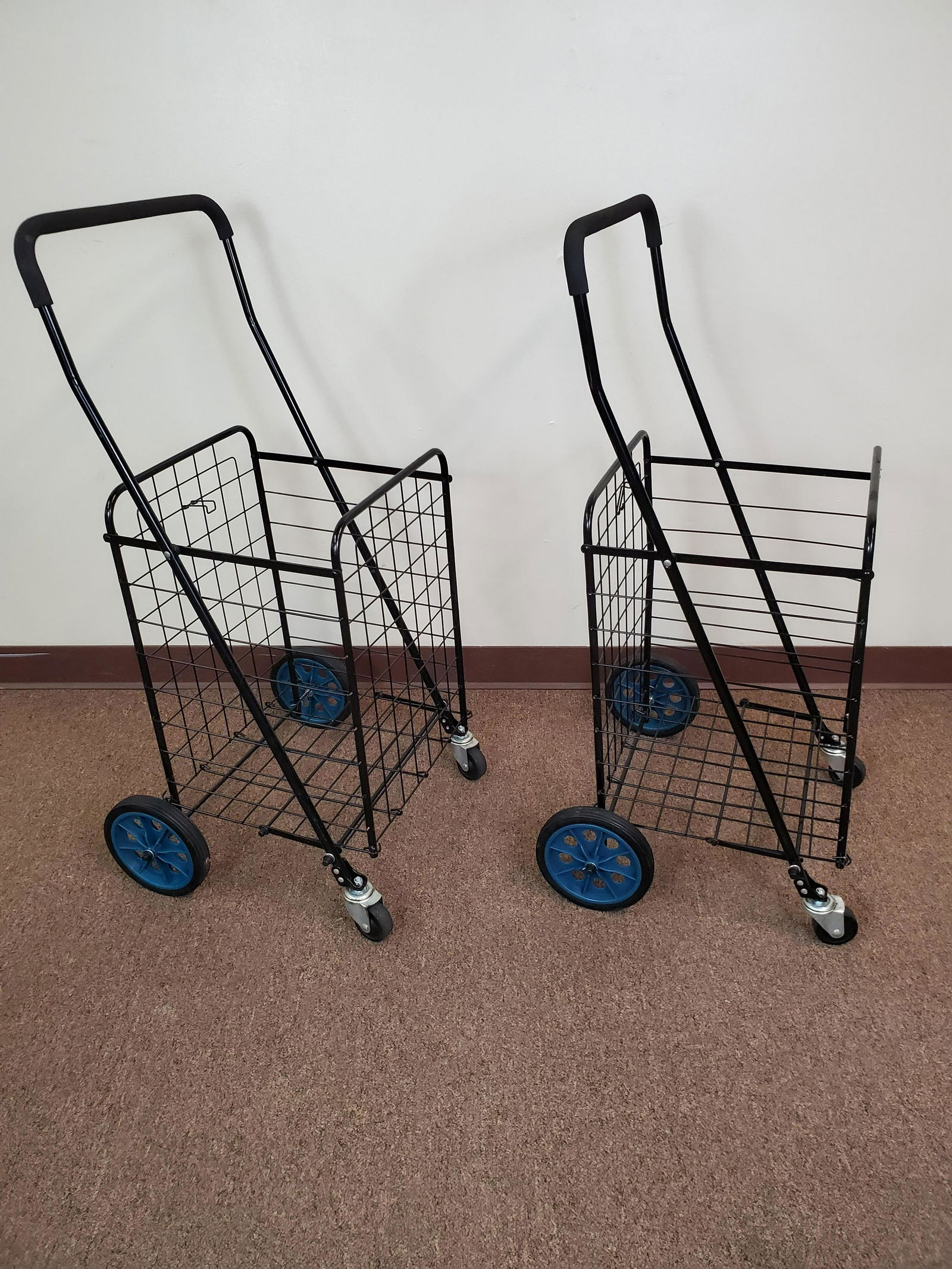 2 Folding Rolling Shopping Carts (1 of 3)
