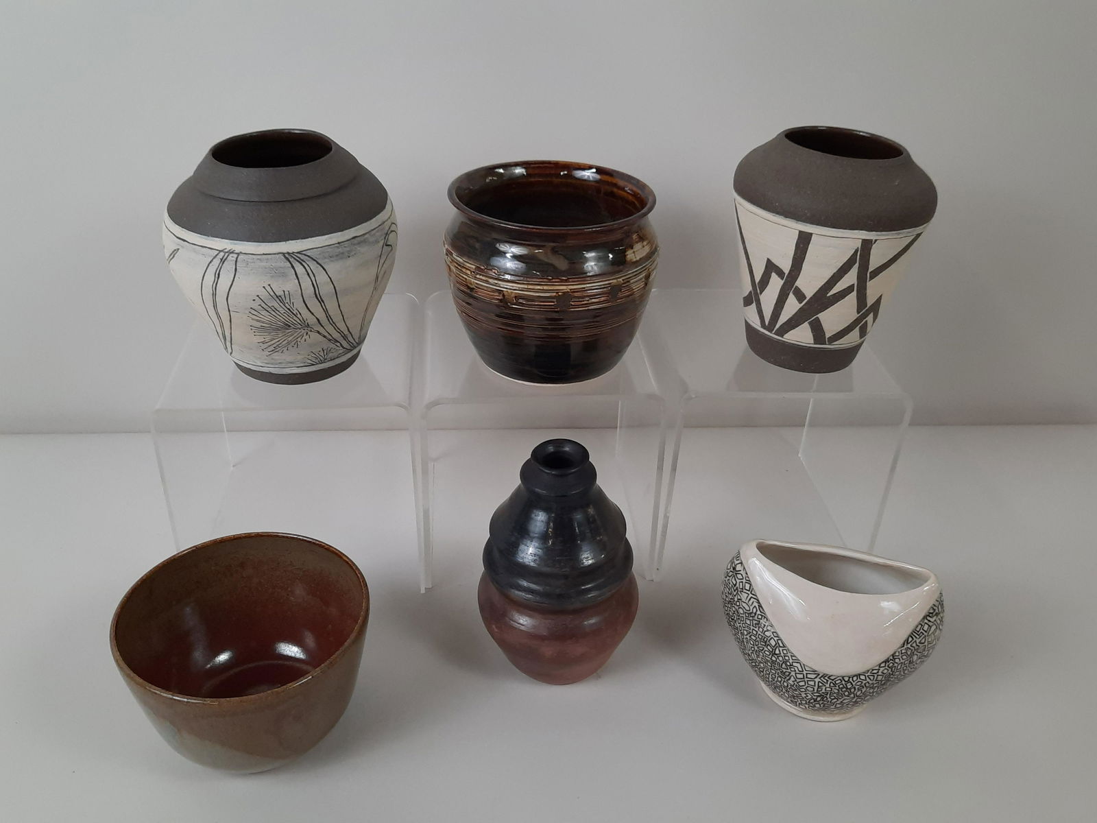 6 Studio Ceramic Vases incl Signed (1 of 3)