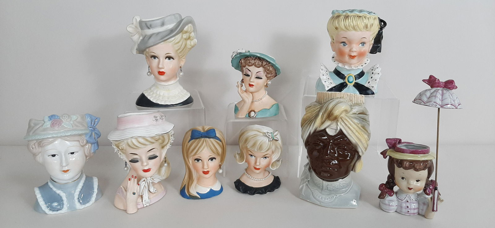 9 Head Vases incl Napco (1 of 6)