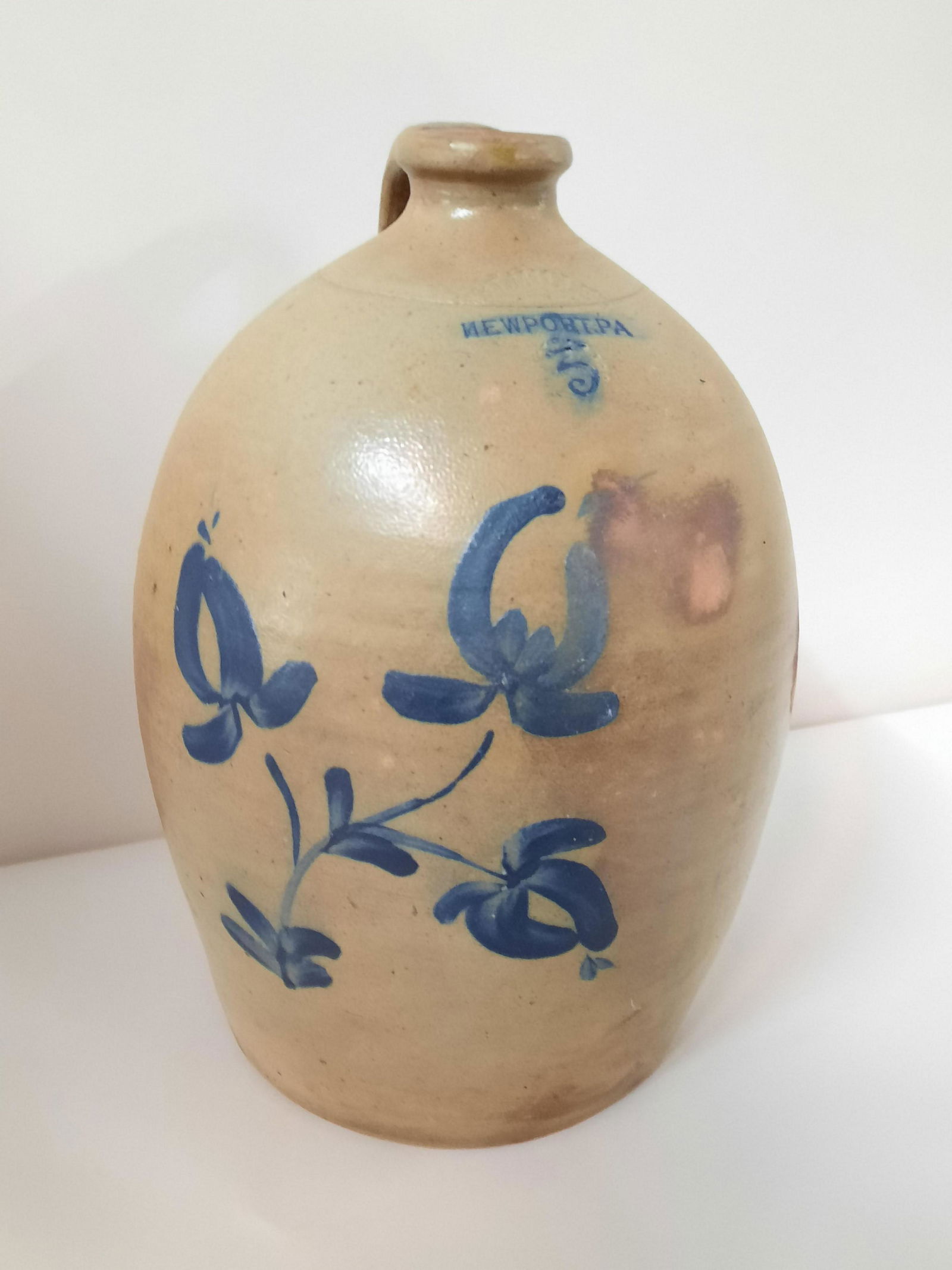 M & T Miller Newport, PA Cobalt Decorated Jug (1 of 7)