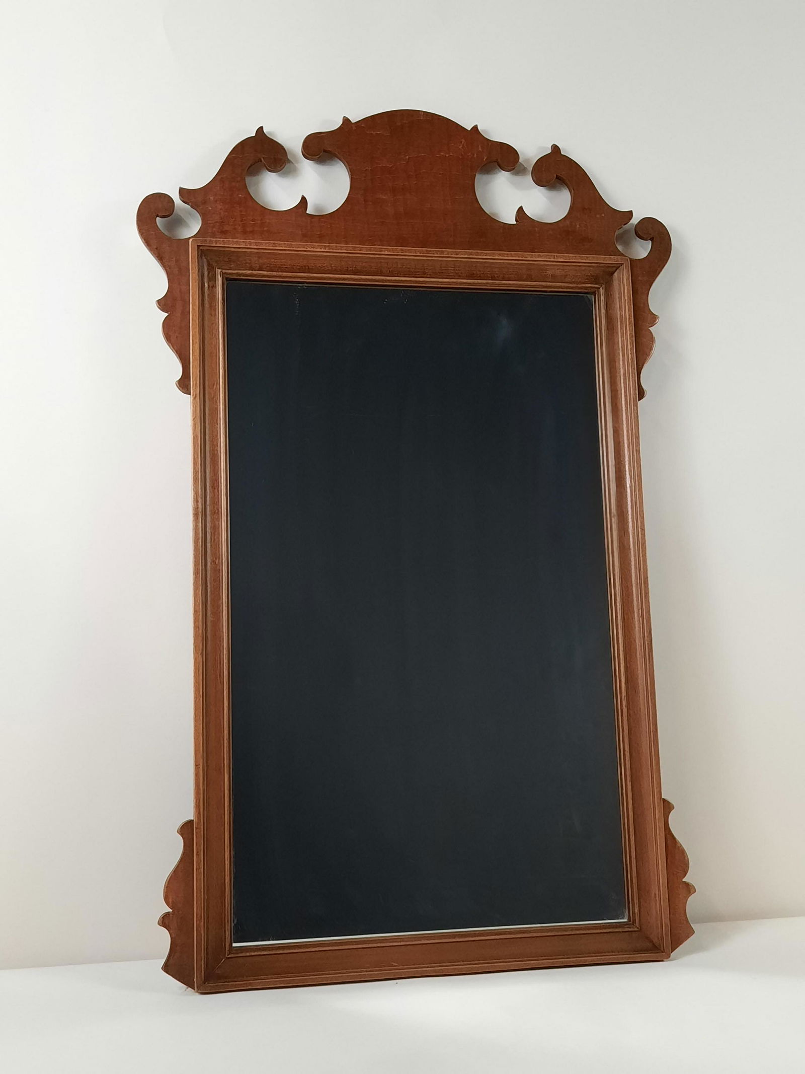 Antique Mirror: Overall with frame 34" high x 22" wide.