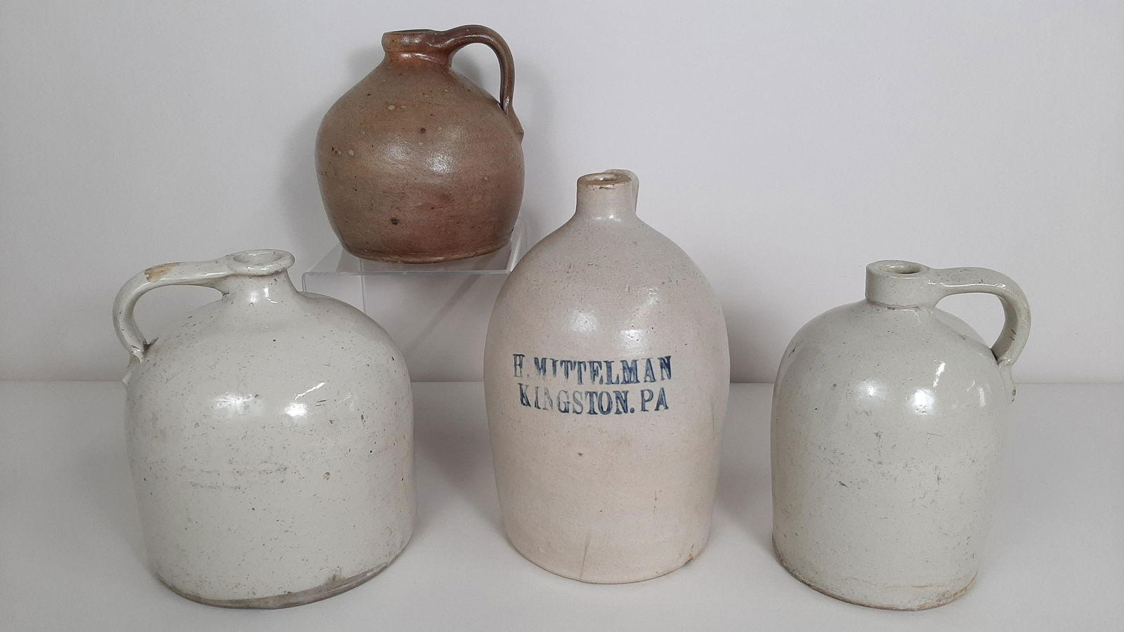 4 Stoneware and Redware Jugs (1 of 4)