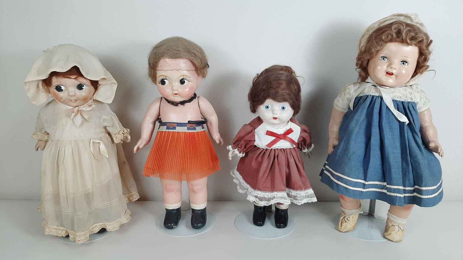4 Composition Dolls incl. American Character and Kewpie (1 of 9)