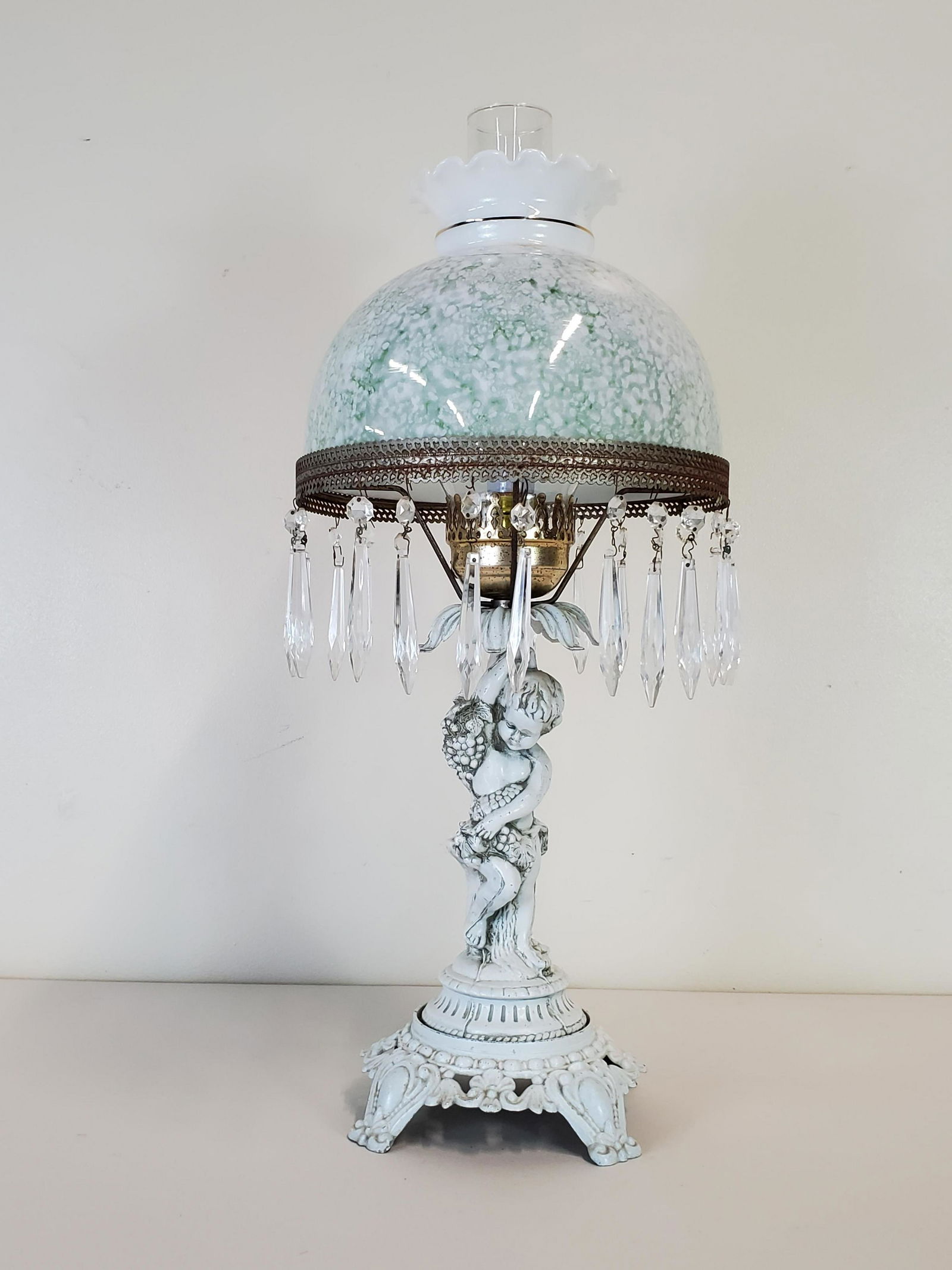 Cast Metal Figural Gone with the Wind Lamp: 9 3/4" wide X 23 1/4" high. Working.