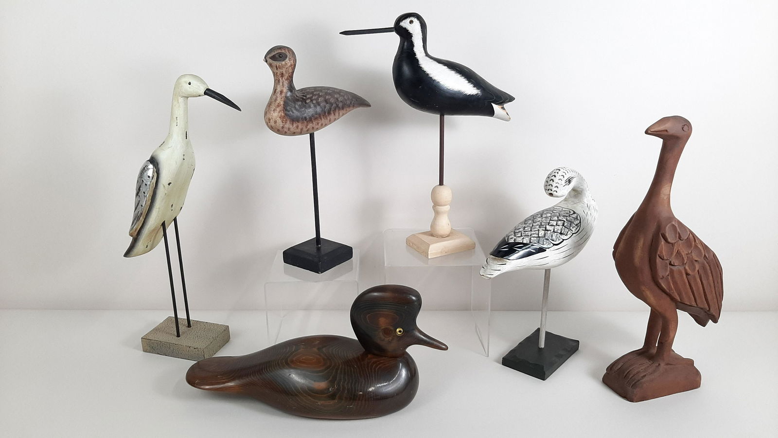 6 Wooden Shore Birds and Duck (1 of 6)