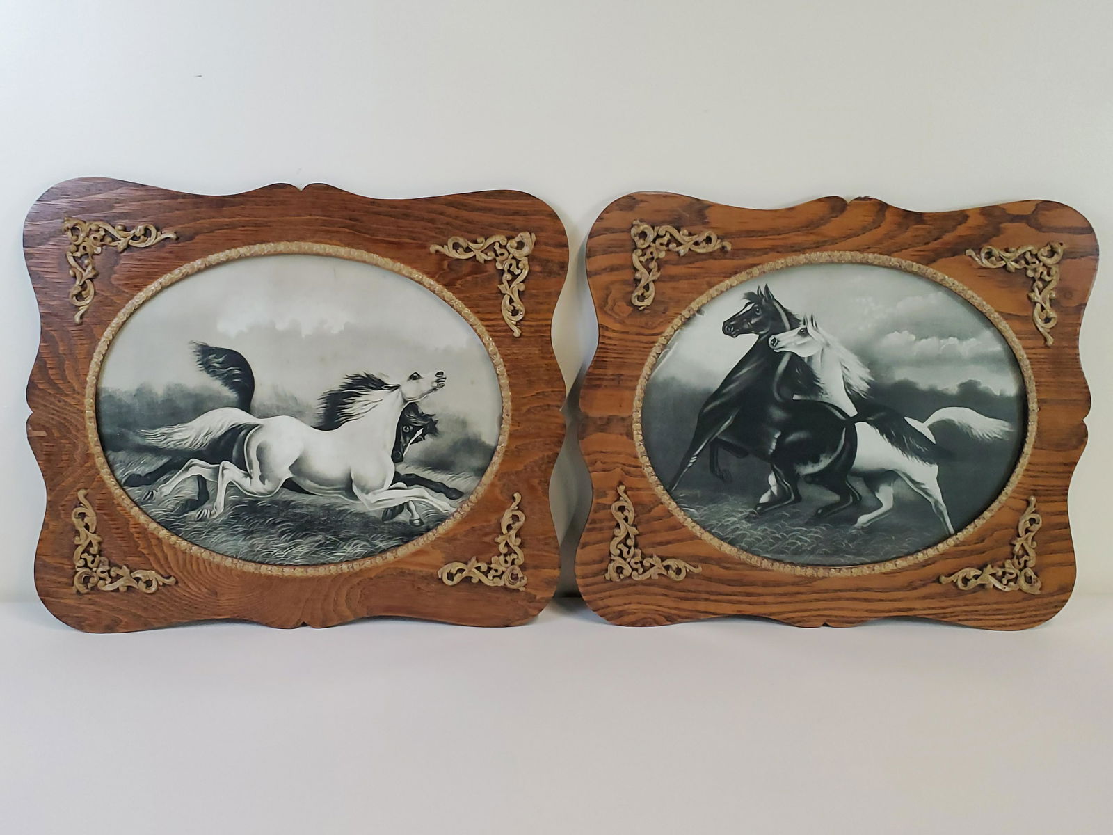 2 Horse Black & White Prints (1 of 4)