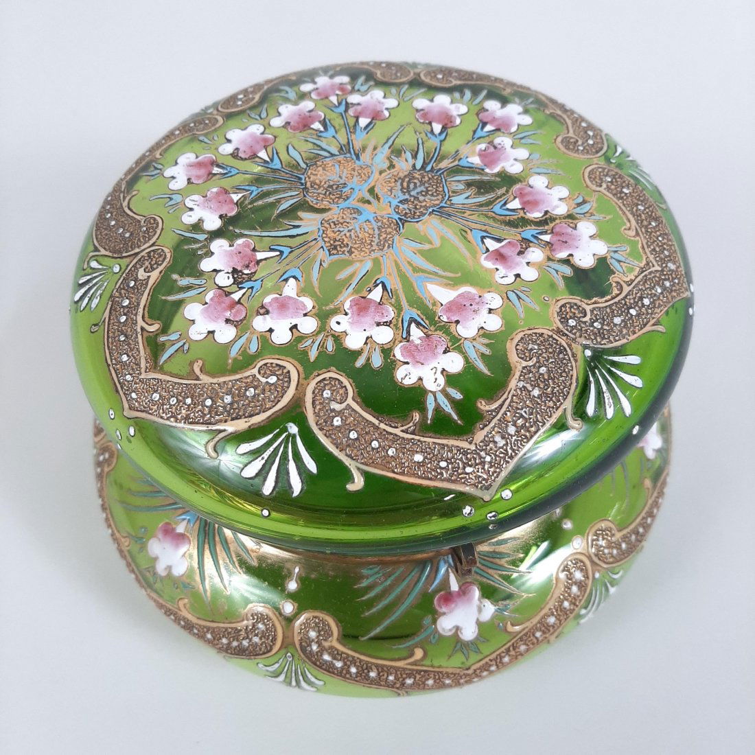 Antique Glass Enameled Dresser Box (1 of 4)