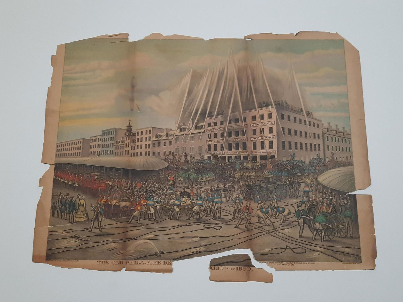 1882 Old Philadelphia Fire Department Lithograph (1 of 6)