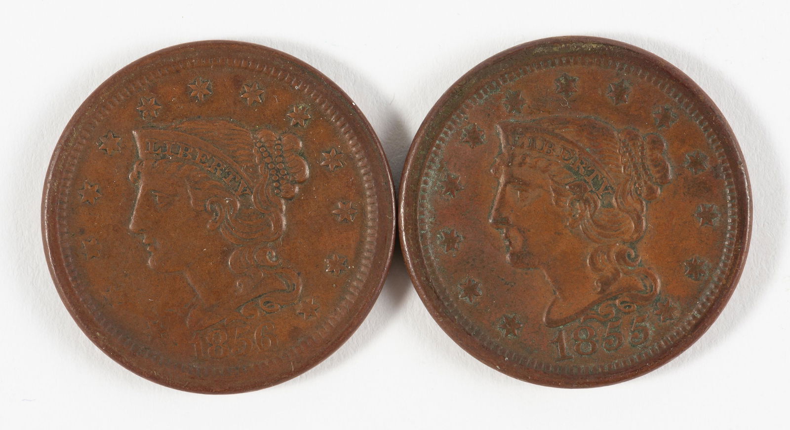 2 Large Cents Incl 1855 (1 of 2)