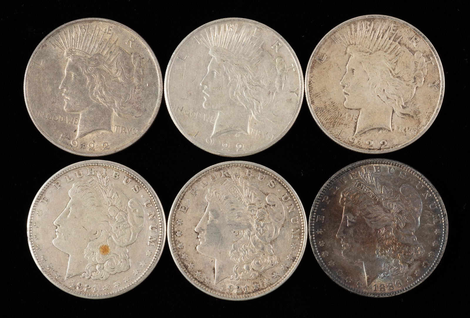 6 U.S. Silver Dollars (1 of 2)