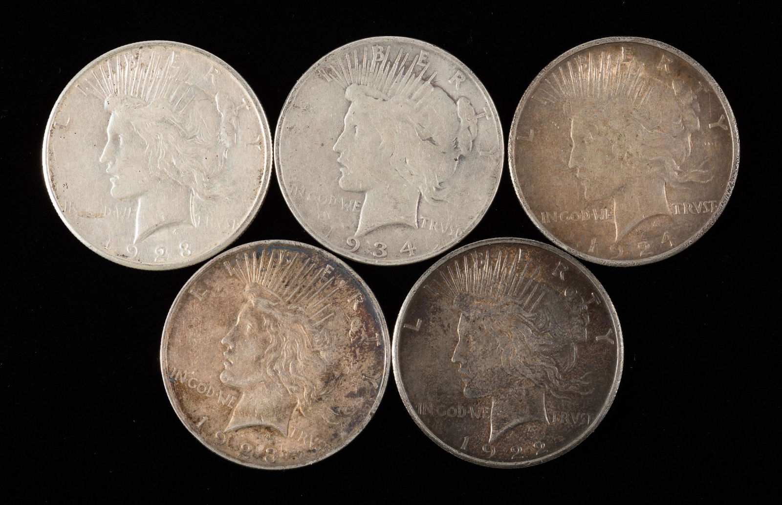 5 U.S. Silver Dollars (1 of 2)