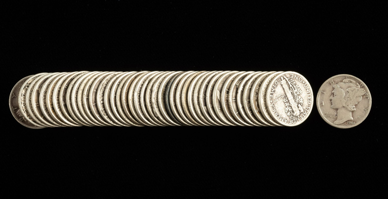 14 Silver Dimes: 1910-1945. About good to very fine. IMPORTANT: Before bidding, please read the terms and conditions. When you registered for the auction you agreed to these terms and will be required to comply with t
