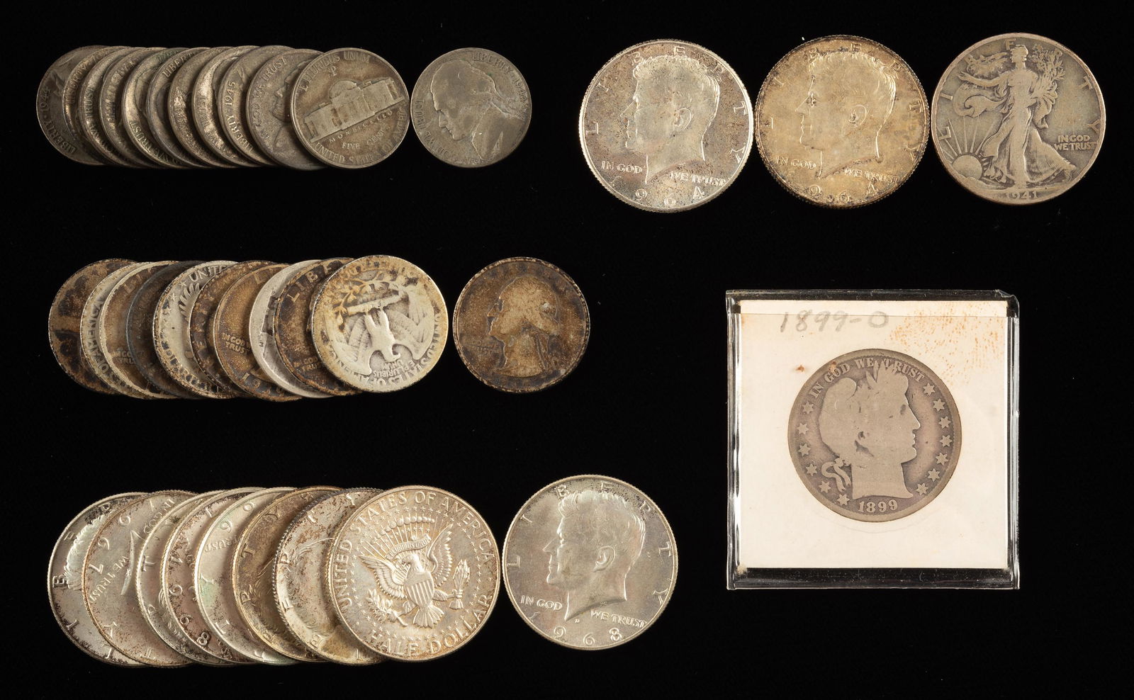 36 Silver Coins Incl 12 War Nickels (1 of 2)