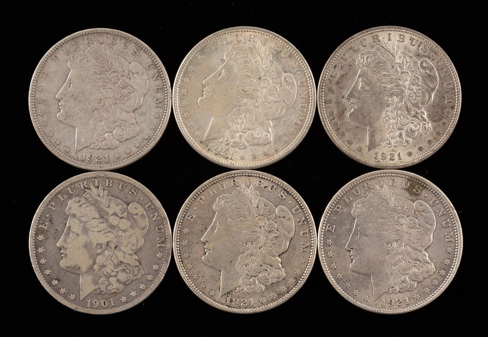 6 Morgan Silver Dollars (1 of 2)