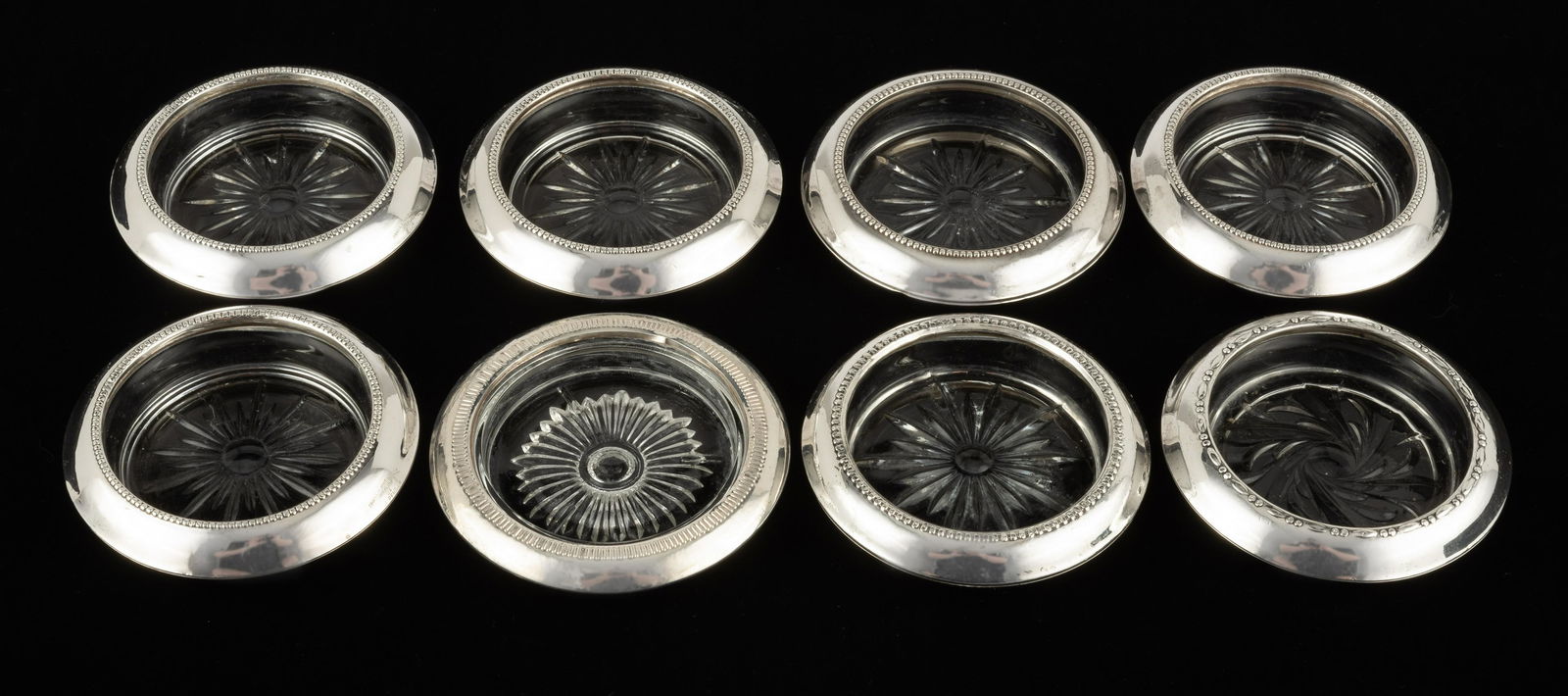 8 Wallace Sterling Rimmed Coasters (1 of 2)