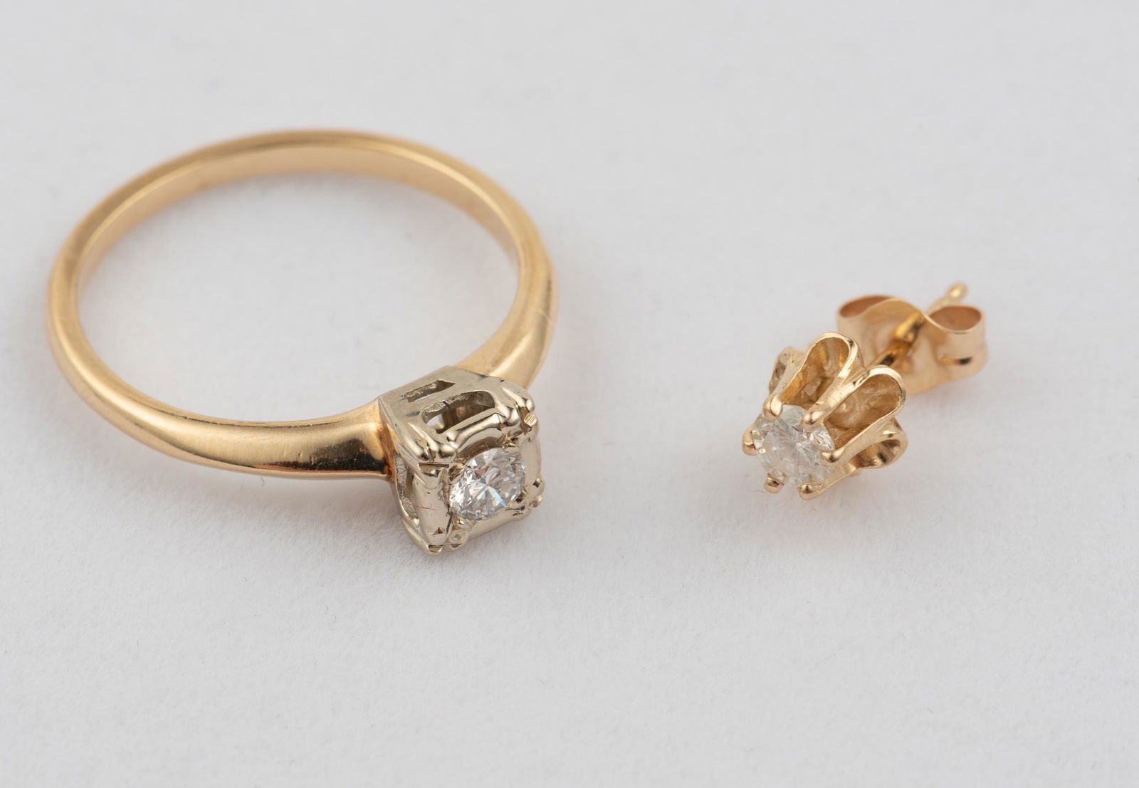 14k Diamond Ring & Earring (1 of 5)