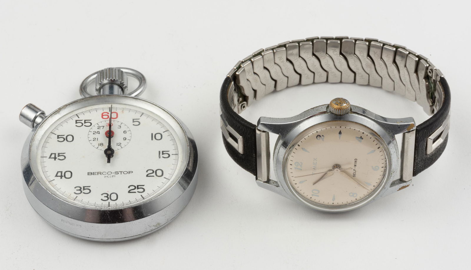 Timex Wristwatch and Berco-Stop Stopwatch (1 of 7)