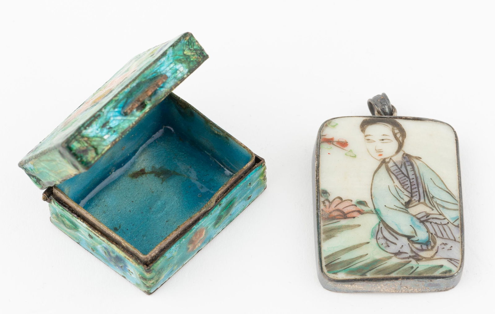 Asian Pendant and Enamel Box (1 of 6)