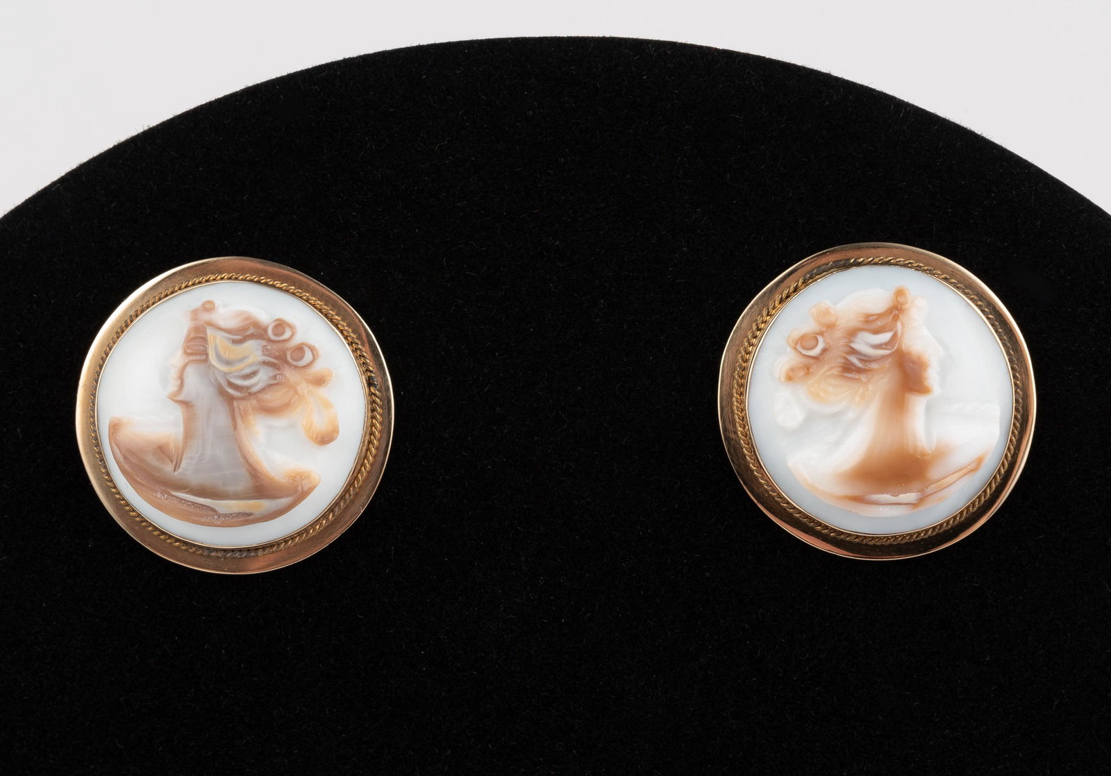 14K & Hardstone Cameo Earrings (1 of 3)