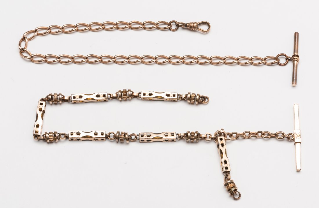 2 Gold Filled Victorian Pocket Watch Chains (1 of 2)