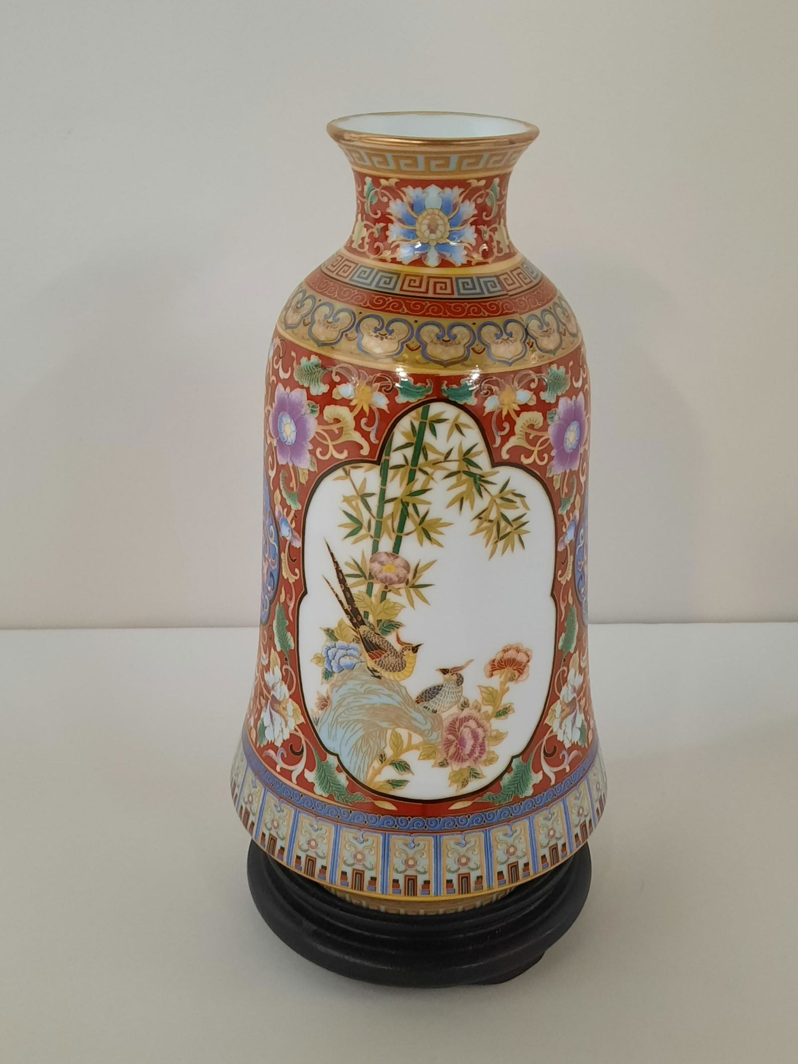 Asian Ceramic Vase with Birds (1 of 4)