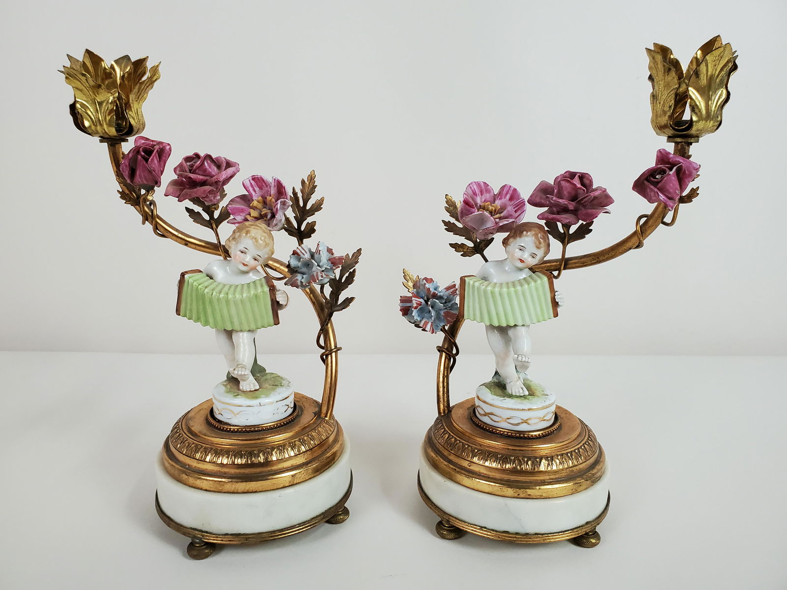 Pair 19th c. Porcelain Boudoir Lamps (1 of 5)