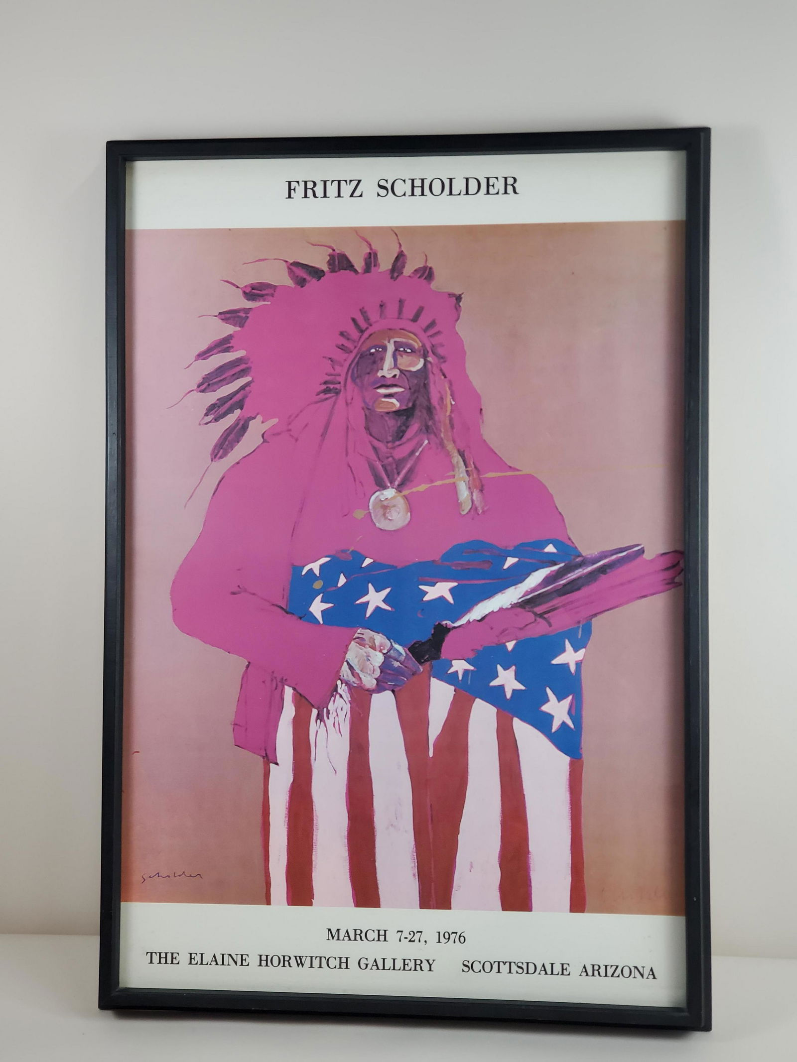 Fritz Scholder Chief With Us Flag Poster (1 of 4)