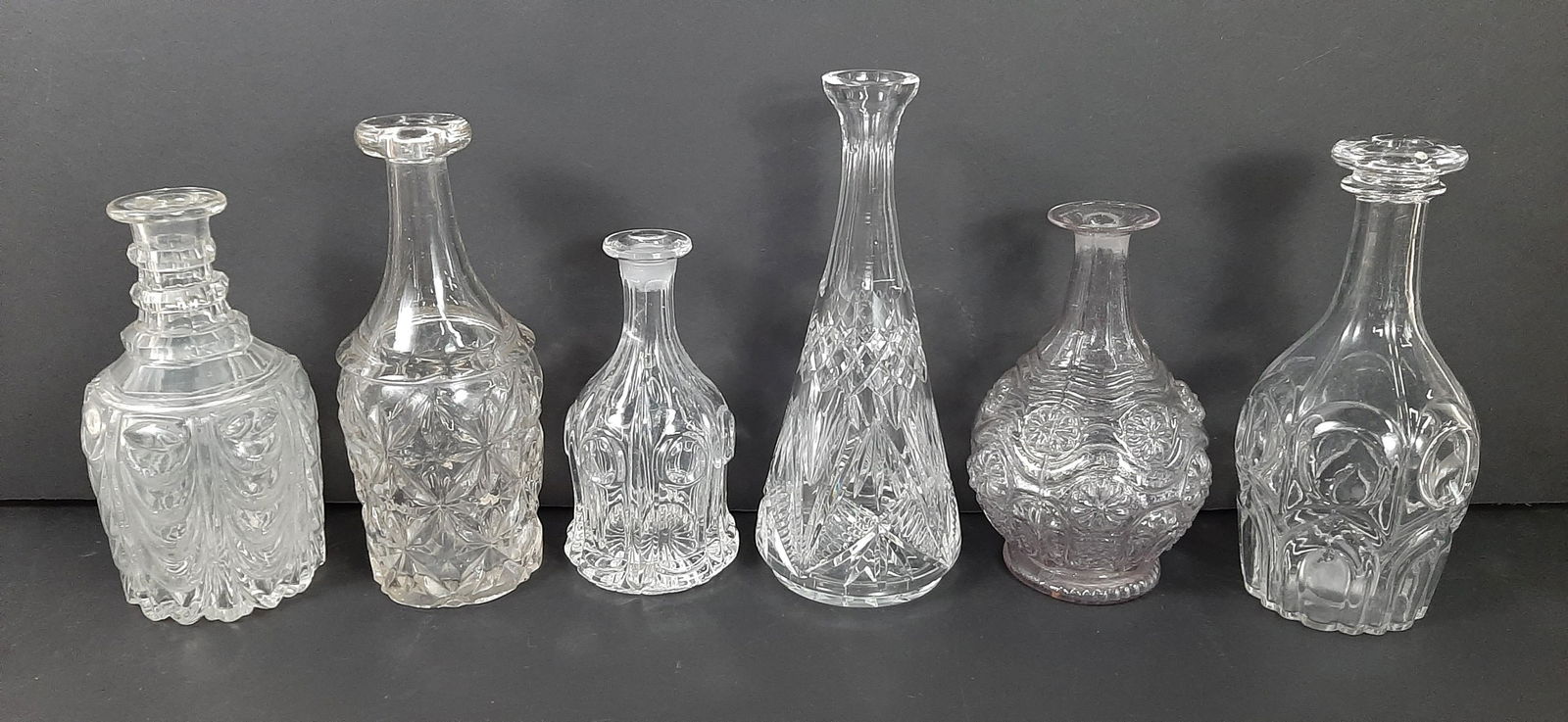 6 19th C. Decanters incl. Blown (1 of 6)