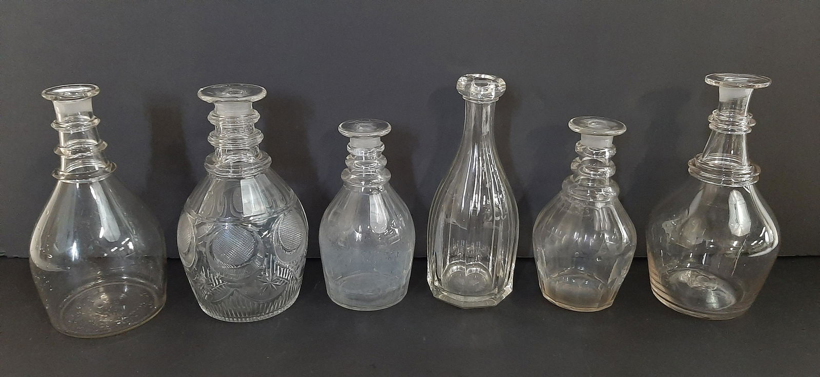 6 19th C. Decanters incl. Blown (1 of 6)