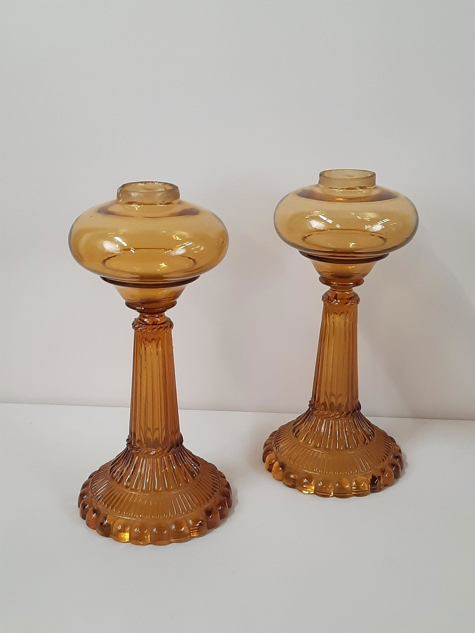 2 Amber Portievx Lamp Bases (1 of 4)