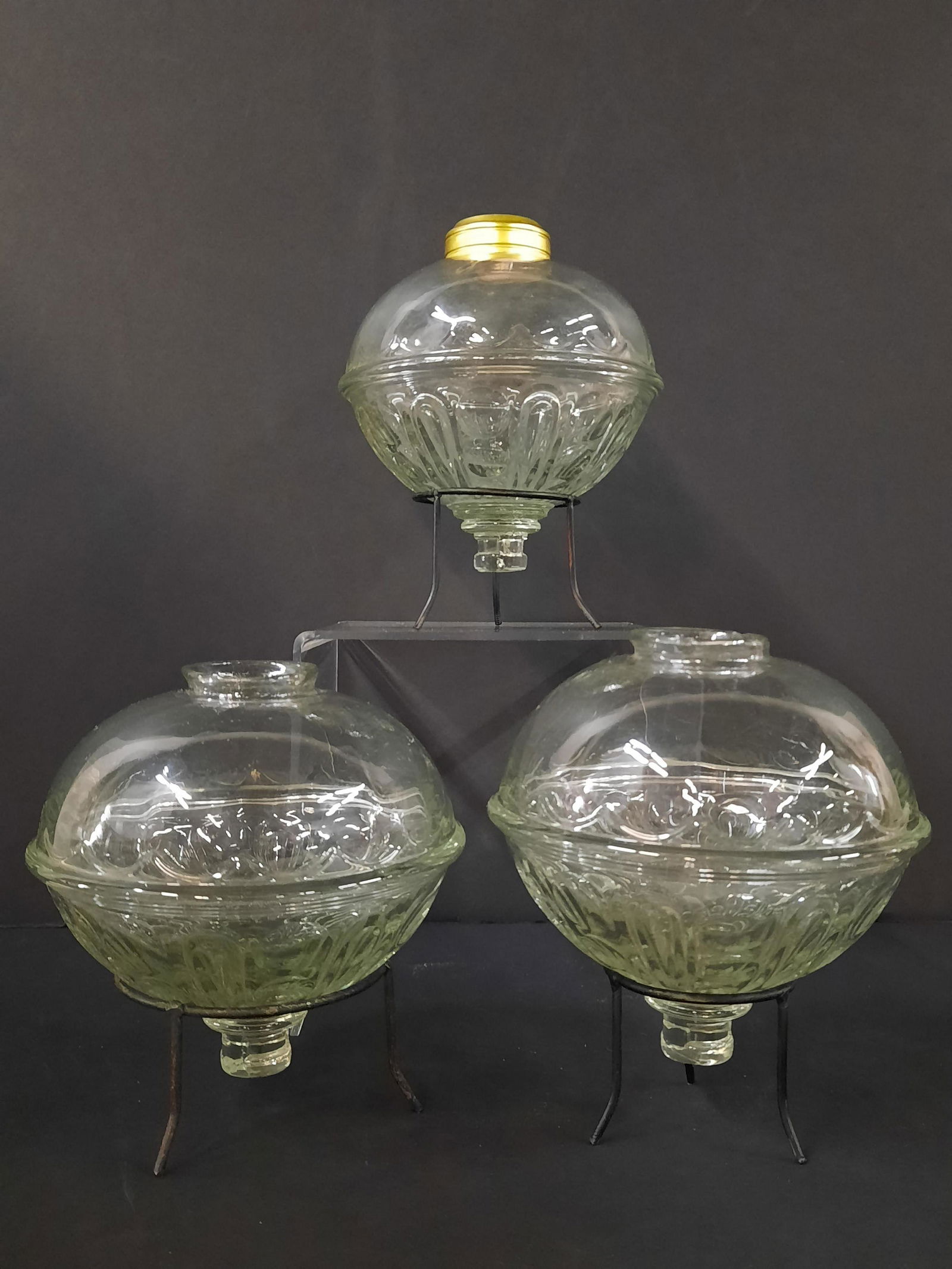 3 19th c. Oil Lamp Fonts (1 of 2)