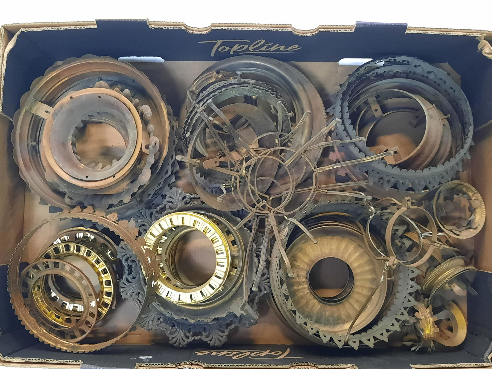 Large Grouping Oil Lamp Crowns and Collars (1 of 1)