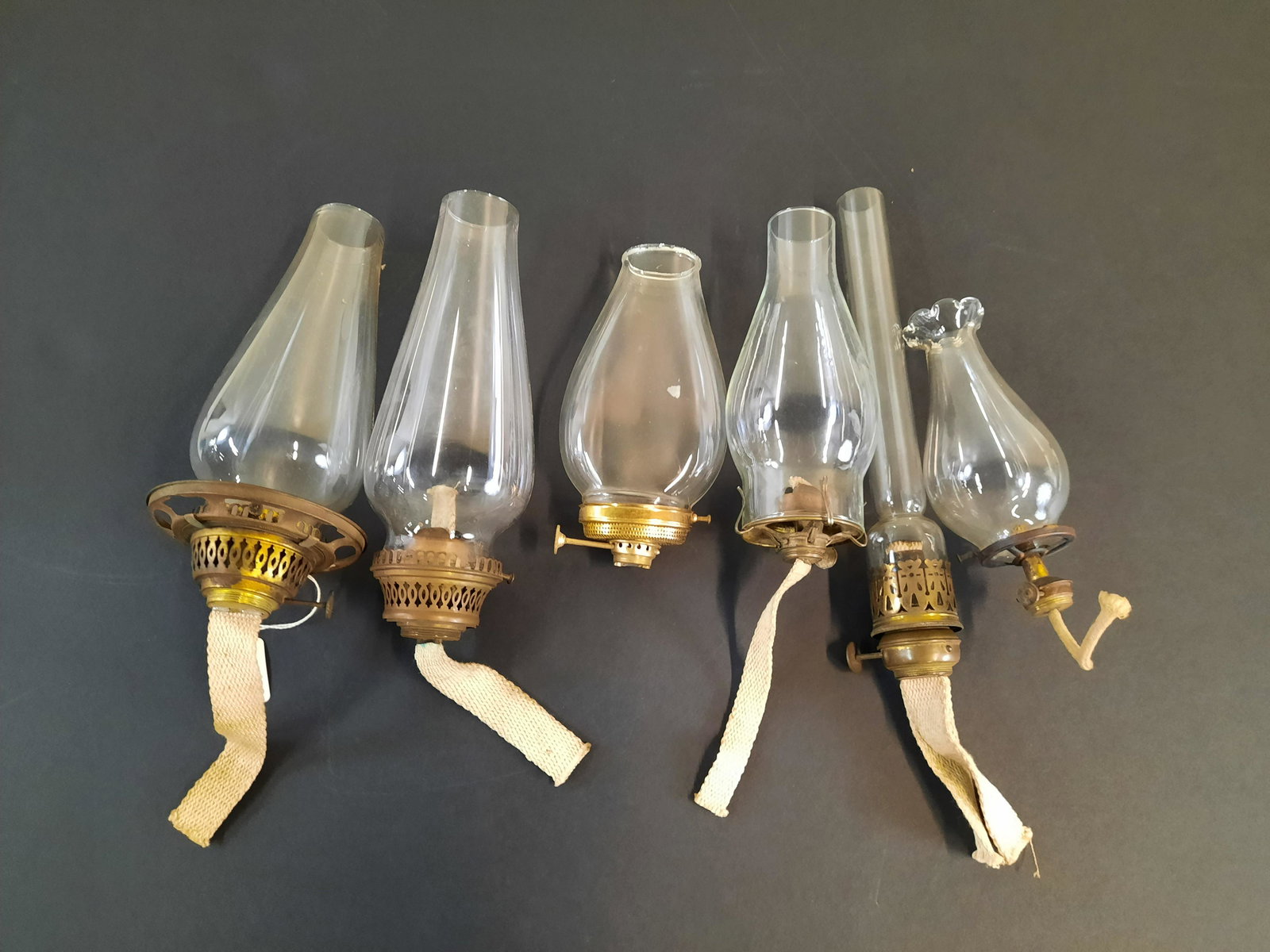 6 Oil Lamp Burners with Chimneys (1 of 1)