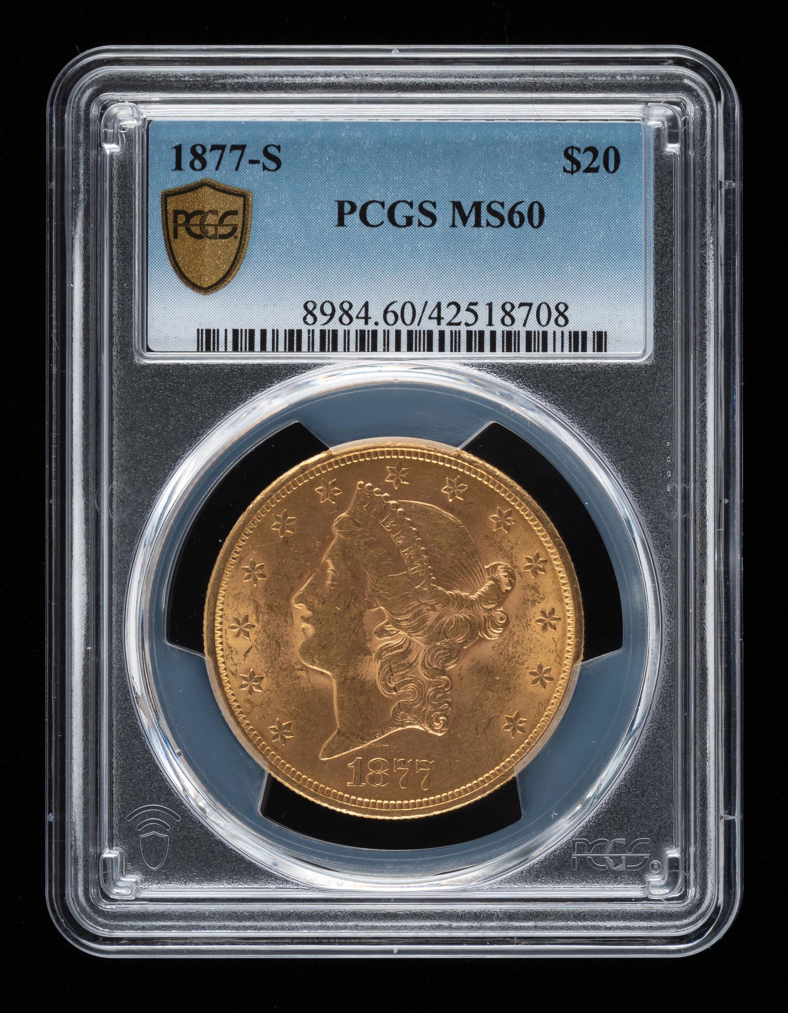 1877-S $20 Double Eagle PCGS MS60 (1 of 2)