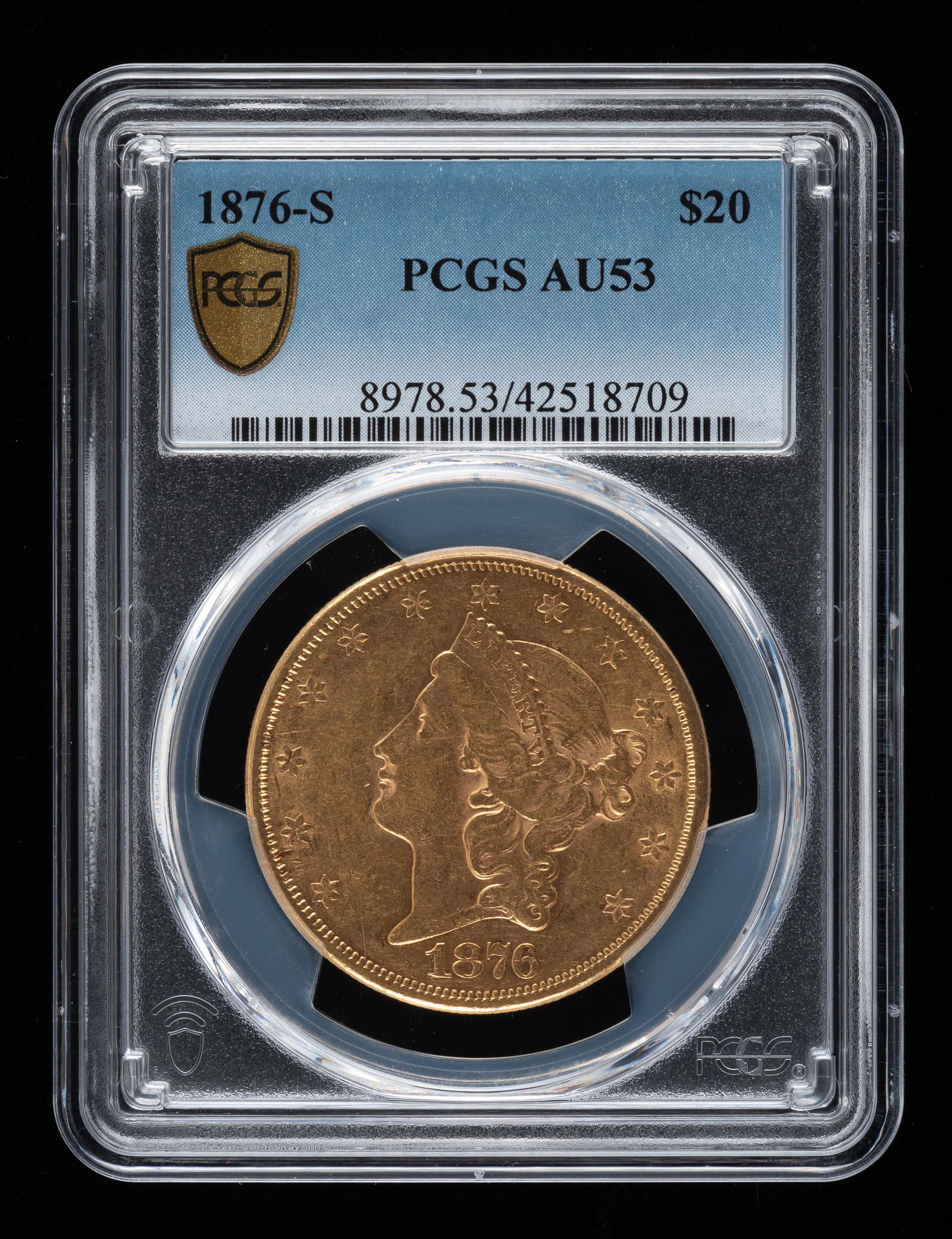 1876-S $20 Double Eagle PCGS AU53 (1 of 2)