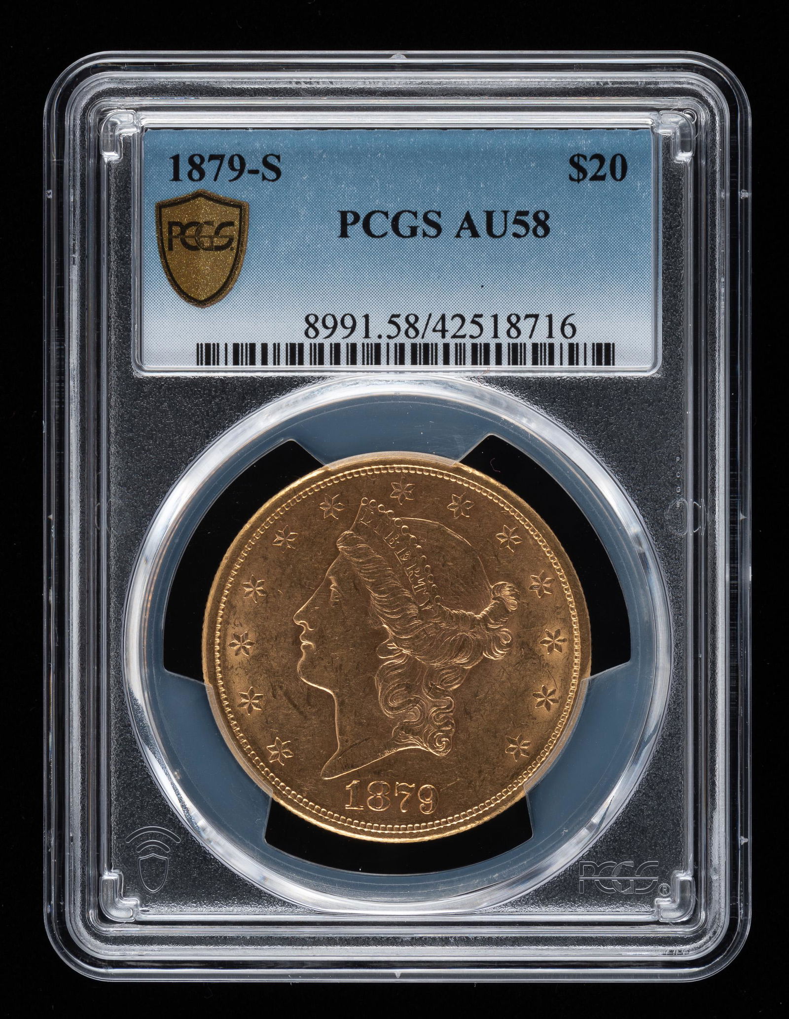 1879-S $20 Double Eagle PCGS AU58 (1 of 2)