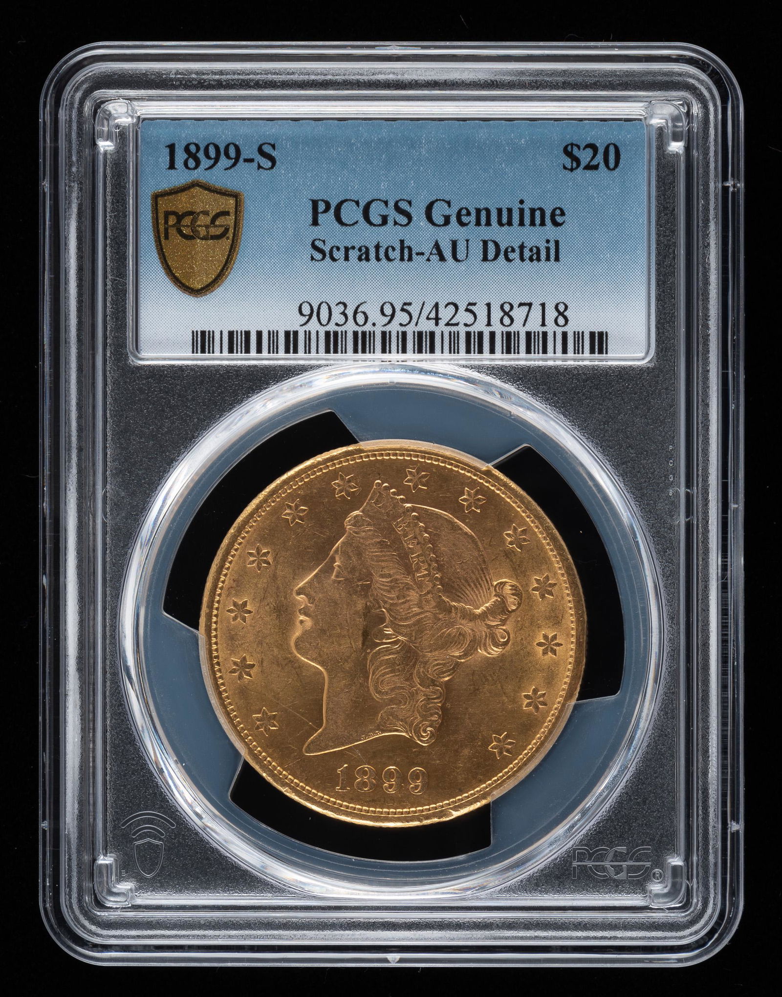 1899-S $20 Double Eagle PCGS Genuine AU Scratch (1 of 2)