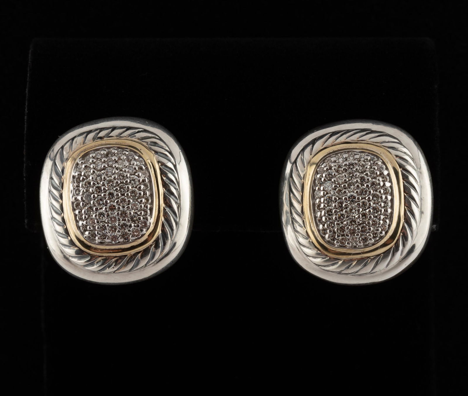 David Yurman 2 CTW Diamond & Sterling Earrings (1 of 4)