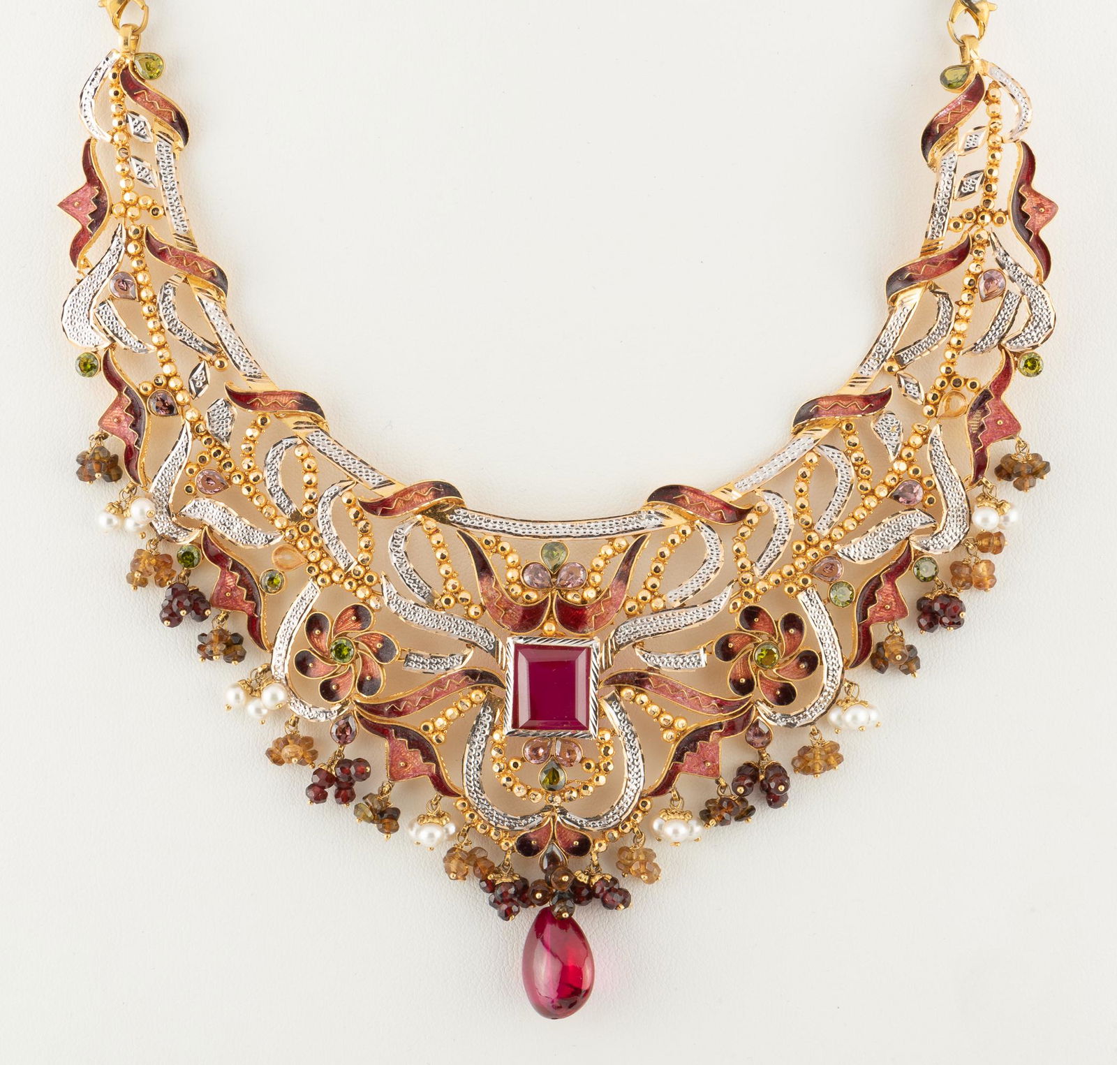 20k Gold, Enamel & Gemstone Necklace (1 of 6)