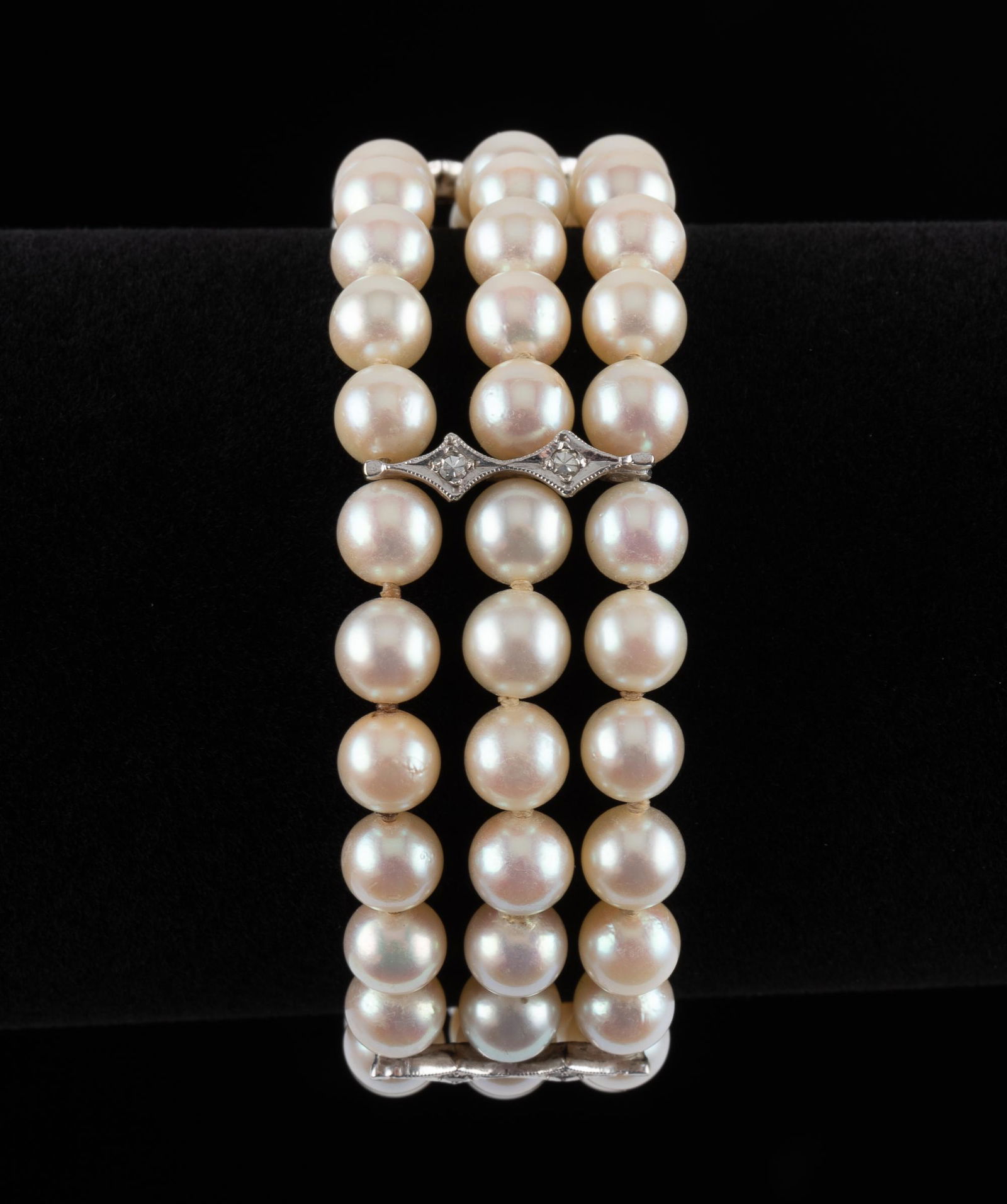 3-Strand Pearl & Diamond Bracelet (1 of 5)