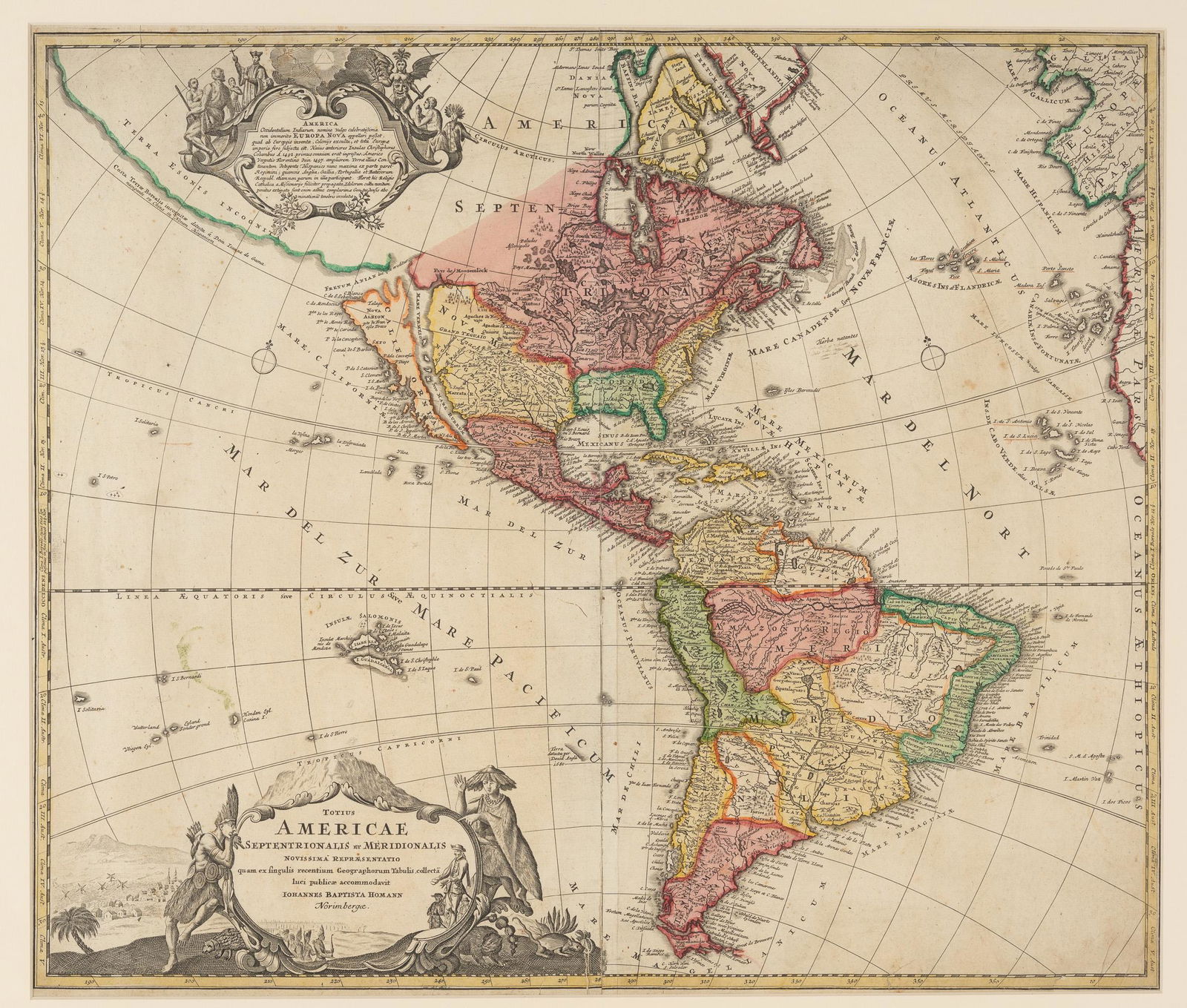 Homann 1710-1724 Map of Western Hemisphere (1 of 3)