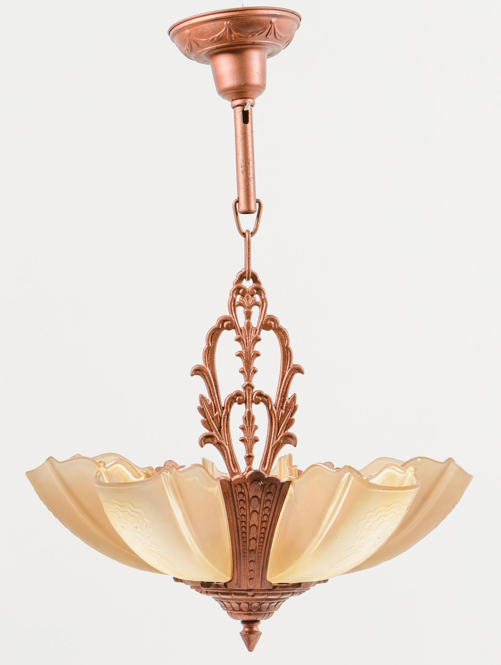 5 Light Art Deco Chandelier with Slip Shades (1 of 7)