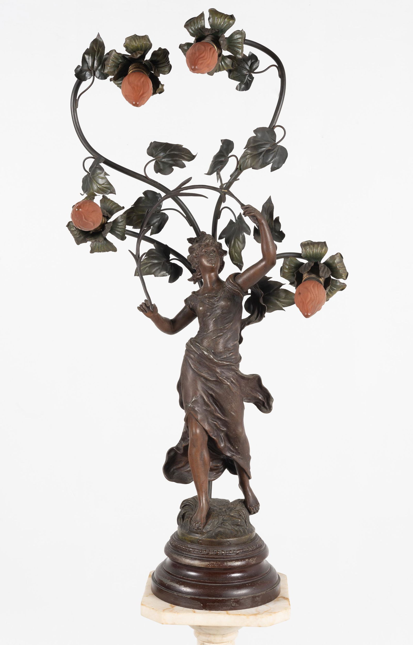 A. Moreau Figural Lamp on Pedestal (1 of 11)