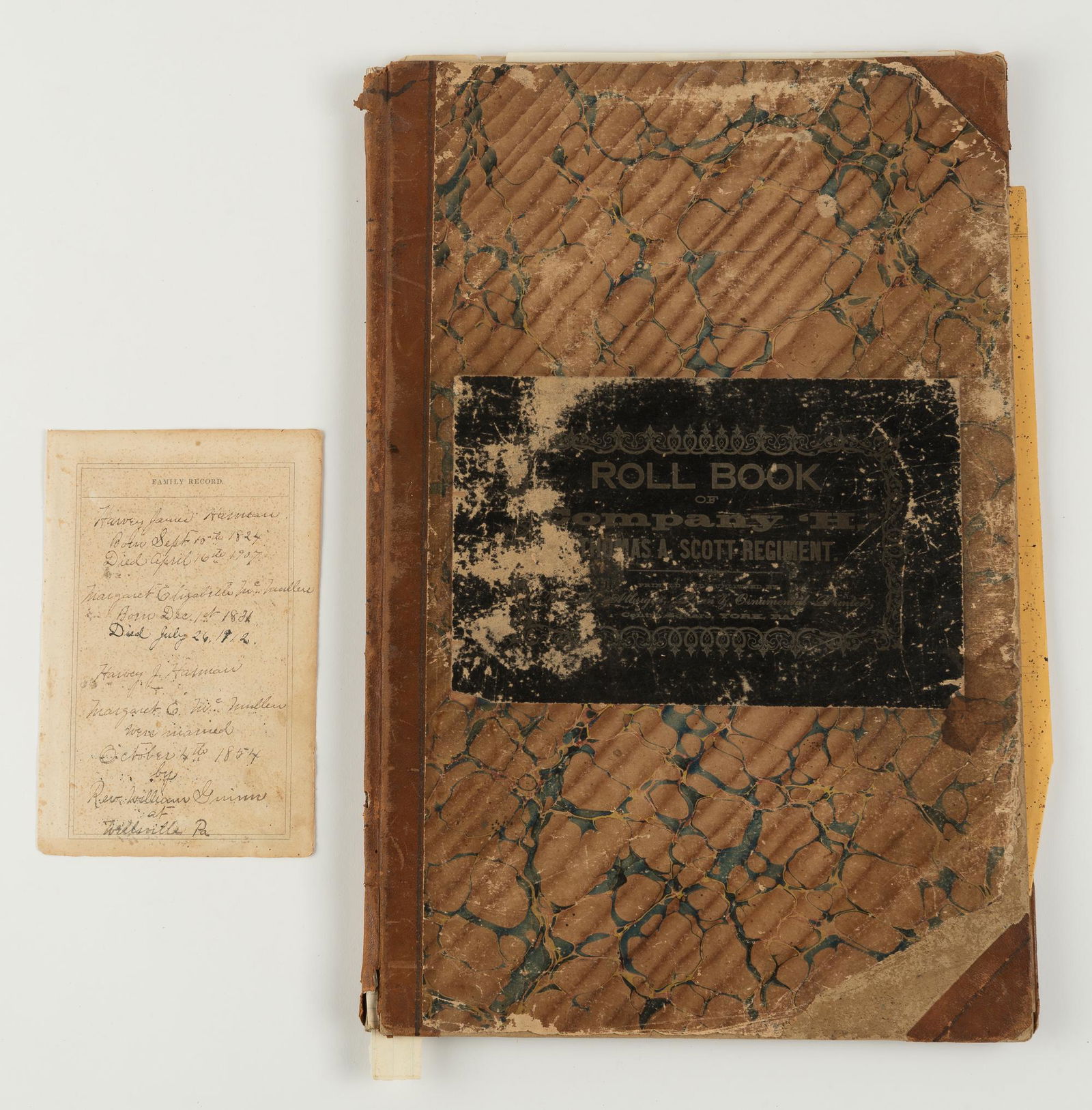 1862 Civil War Roll Book of Company H (1 of 14)