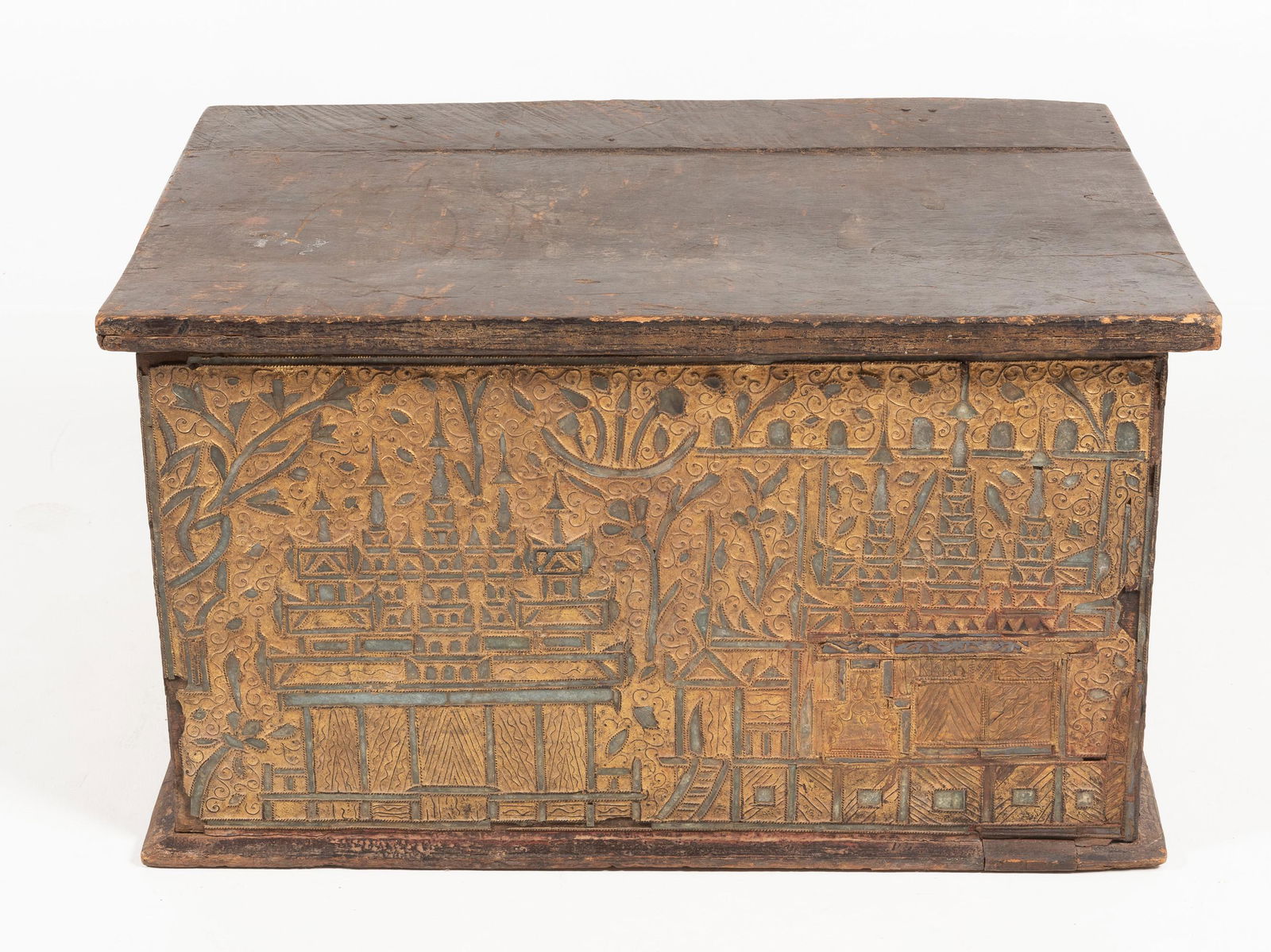 Burmese Carved and Gilt Buddhist Manuscript Chest (1 of 9)
